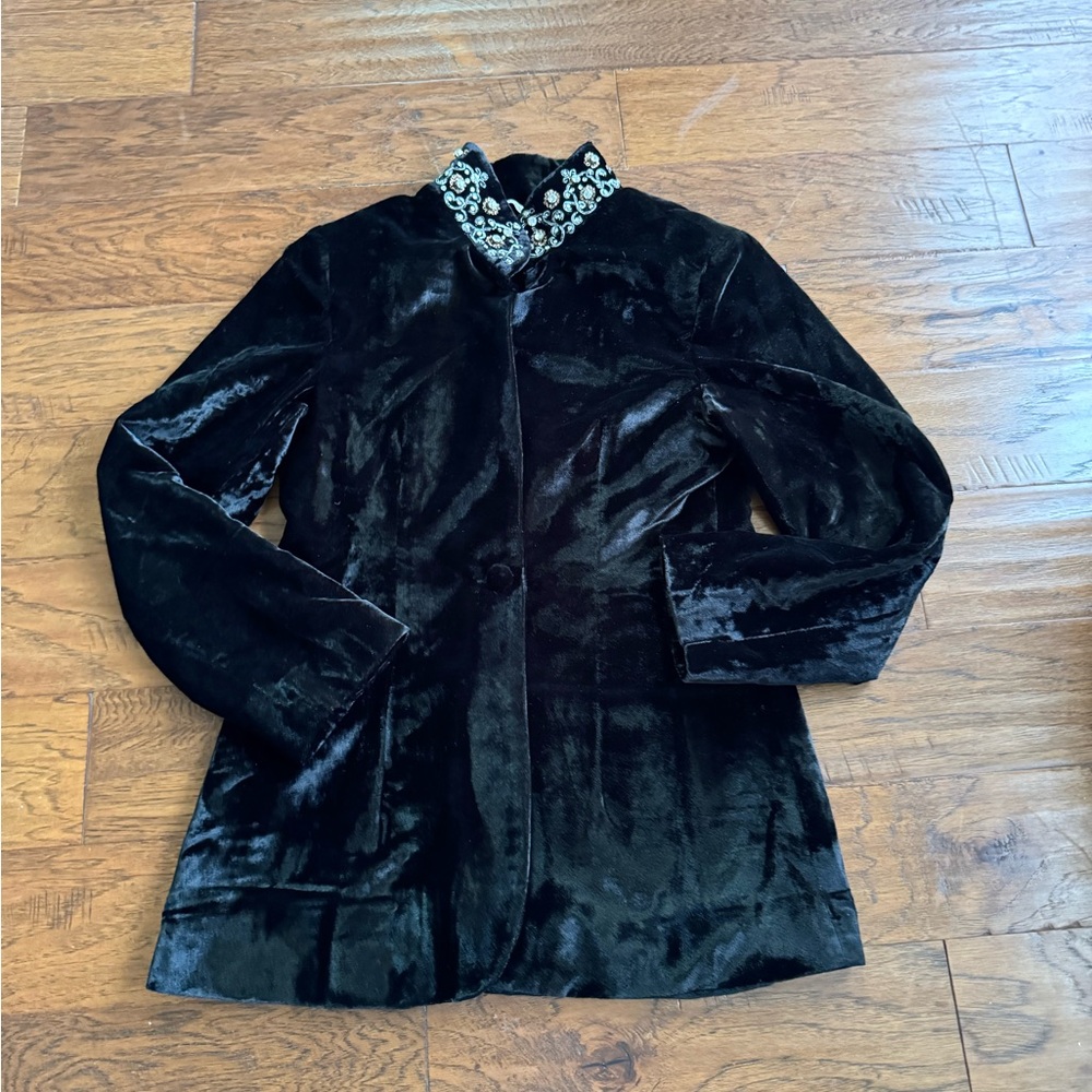 Soft Surroundings‎ Elegant Black Velvet Blazer